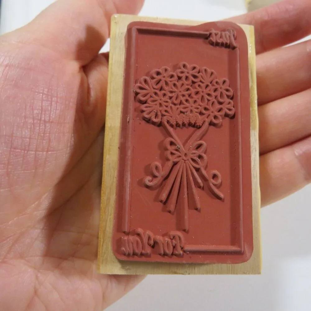 Rubber Stamps Wood Mounted (Fence, Topiary, Just for You Bouquet)